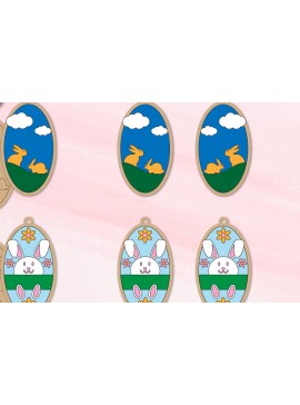 Σετ των 3 Intra απο ξύλο plywood 3mm-4mm πάχος - Πασχαλινά σκουλαρίκια  Δίασταση 3x3 cm INTRAFABR-91499744