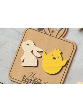 Σετ των 3 Intra απο ξύλο plywood 3mm-4mm πάχος - Πασχαλινά Σκουλαρίκια | Ανοιξιάτικο Σχέδιο |Διακοπές Δίασταση 3x3 cm INTRAFABR-117482606