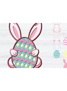 Σετ των 2 Intra απο ξύλο plywood 3mm-4mm πάχος - Πασχαλινό αυγό 3D Paper Cut   Δίασταση 1200x1200 cm INTRAFABR-27267924