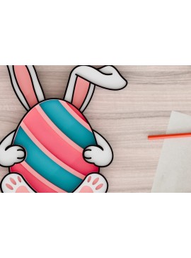 Σετ των 2 Intra απο ξύλο plywood 3mm-4mm πάχος -  3d  Laser Crafting Easter Egg Δίασταση 20x25 cm INTRAFABR-92506751