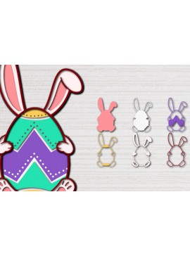 Σετ των 2 Intra απο ξύλο plywood 3mm-4mm πάχος - Πασχαλινό αυγό 3D  Χαρτί κοπής Πολυστρωματικό Δίασταση 15x15 cm INTRAFABR-60551178