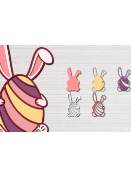 Σετ των 2 Intra απο ξύλο plywood 3mm-4mm πάχος - Πασχαλινό αυγό 3D  Χαρτί κοπής Πολυστρωματικό Δίασταση 15x15 cm INTRAFABR-60617132