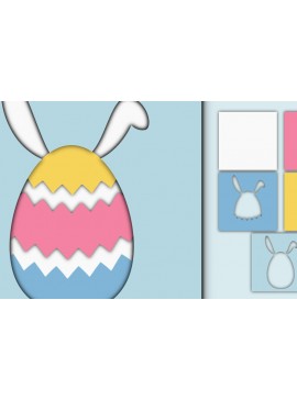 Σετ των 2 Intra απο ξύλο plywood 3mm-4mm πάχος - Πασχαλινό αυγό 3D  Χαρτί κοπής Πολυστρωματικό Δίασταση 15x15 cm INTRAFABR-60244784