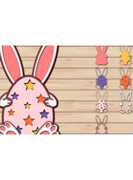 Σετ των 3 Intra απο ξύλο plywood 3mm-4mm πάχος - Πασχαλινό αυγό 3D  Χαρτί κοπής Πολυστρωματικό Δίασταση 15x15 cm INTRAFABR-65484861