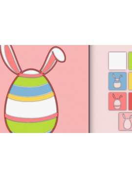 Σετ των 2 Intra απο ξύλο plywood 3mm-4mm πάχος - Πασχαλινό αυγό 3D  Χαρτί κοπής Πολυστρωματικό Δίασταση 15x15 cm INTRAFABR-60244857