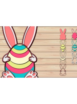 Σετ των 2 Intra απο ξύλο plywood 3mm-4mm πάχος - Πασχαλινό αυγό 3D  Χαρτί κοπής Πολυστρωματικό Δίασταση 15x15 cm INTRAFABR-65485862