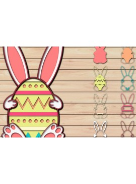 Σετ των 2 Intra απο ξύλο plywood 3mm-4mm πάχος - Πασχαλινό αυγό 3D  Χαρτί κοπής Πολυστρωματικό Δίασταση 15x15 cm INTRAFABR-65486163