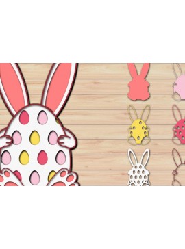 Σετ των 2 Intra απο ξύλο plywood 3mm-4mm πάχος - Πασχαλινό αυγό 3D  Χαρτί κοπής Πολυστρωματικό Δίασταση 15x15 cm INTRAFABR-65486307