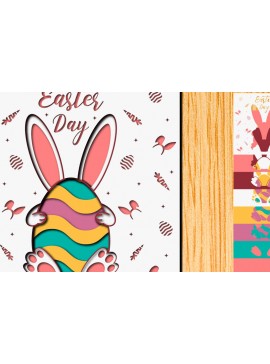 Σετ των 2 Intra απο ξύλο plywood 3mm-4mm πάχος - Πασχαλινό αυγό 3D  Χαρτί κοπής Πολυστρωματικό Δίασταση 15x15 cm INTRAFABR-65895511