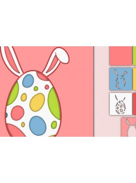 Σετ των 2 Intra απο ξύλο plywood 3mm-4mm πάχος - Πασχαλινό αυγό 3D  Χαρτί κοπής Πολυστρωματικό Δίασταση 15x15 cm INTRAFABR-60244964