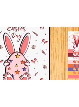 Σετ των 2 Intra απο ξύλο plywood 3mm-4mm πάχος - Πασχαλινό αυγό 3D  Χαρτί κοπής Πολυστρωματικό Δίασταση 15x15 cm INTRAFABR-65895606