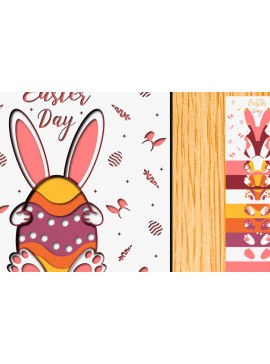 Σετ των 2 Intra απο ξύλο plywood 3mm-4mm πάχος - Πασχαλινό αυγό 3D  Χαρτί κοπής Πολυστρωματικό Δίασταση 15x15 cm INTRAFABR-65895691