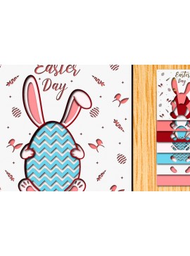 Σετ των 2 Intra απο ξύλο plywood 3mm-4mm πάχος - Πασχαλινό αυγό 3D  Χαρτί κοπής Πολυστρωματικό Δίασταση 15x15 cm INTRAFABR-65896276