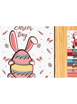 Σετ των 2 Intra απο ξύλο plywood 3mm-4mm πάχος - Πασχαλινό αυγό 3D  Χαρτί κοπής Πολυστρωματικό Δίασταση 15x15 cm INTRAFABR-65896449