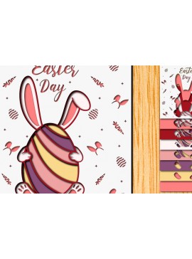 Σετ των 3 Intra απο ξύλο plywood 3mm-4mm πάχος - Πασχαλινό αυγό 3D  Χαρτί κοπής Πολυστρωματικό Δίασταση 15x15 cm INTRAFABR-65896491