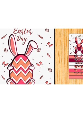 Σετ των 2 Intra απο ξύλο plywood 3mm-4mm πάχος - Πασχαλινό αυγό 3D  Χαρτί κοπής Πολυστρωματικό Δίασταση 15x15 cm INTRAFABR-65896698