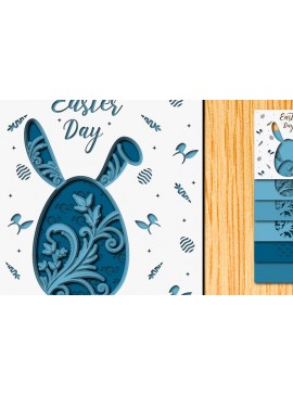 Σετ των 2 Intra απο ξύλο plywood 3mm-4mm πάχος - Πασχαλινό αυγό 3D  Χαρτί κοπής Πολυστρωματικό Δίασταση 15x15 cm INTRAFABR-65896950