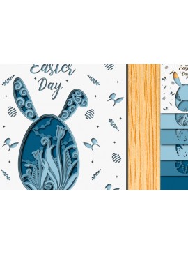 Σετ των 2 Intra απο ξύλο plywood 3mm-4mm πάχος - Πασχαλινό αυγό 3D  Χαρτί κοπής Πολυστρωματικό Δίασταση 15x15 cm INTRAFABR-65897001