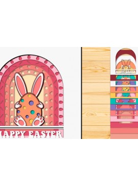 Σετ των 2 Intra απο ξύλο plywood 3mm-4mm πάχος - Πασχαλινό αυγό 3D  Χαρτί κοπής Πολυστρωματικό Δίασταση 15x15 cm INTRAFABR-66038396