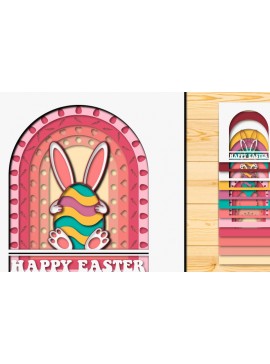 Σετ των 2 Intra απο ξύλο plywood 3mm-4mm πάχος - Πασχαλινό αυγό 3D  Χαρτί κοπής Πολυστρωματικό Δίασταση 15x15 cm INTRAFABR-66038453