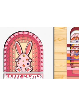 Σετ των 2 Intra απο ξύλο plywood 3mm-4mm πάχος - Πασχαλινό αυγό 3D  Χαρτί κοπής Πολυστρωματικό Δίασταση 15x15 cm INTRAFABR-66038605