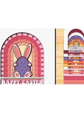 Σετ των 3 Intra απο ξύλο plywood 3mm-4mm πάχος - Πασχαλινό αυγό 3D  Χαρτί κοπής Πολυστρωματικό Δίασταση 15x15 cm INTRAFABR-66038790