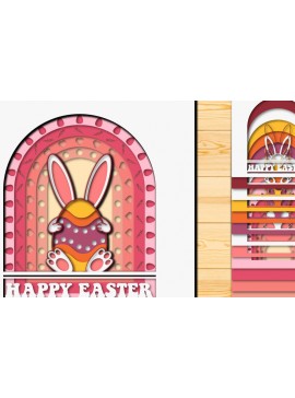 Σετ των 2 Intra απο ξύλο plywood 3mm-4mm πάχος - Πασχαλινό αυγό 3D  Χαρτί κοπής Πολυστρωματικό Δίασταση 15x15 cm INTRAFABR-66038864