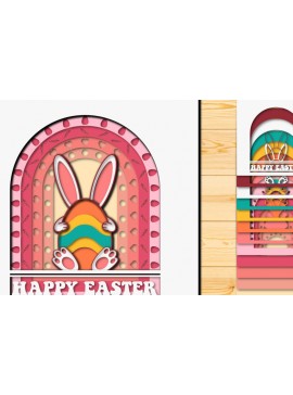 Σετ των 2 Intra απο ξύλο plywood 3mm-4mm πάχος - Πασχαλινό αυγό 3D  Χαρτί κοπής Πολυστρωματικό Δίασταση 15x15 cm INTRAFABR-66038965