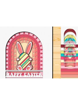 Σετ των 2 Intra απο ξύλο plywood 3mm-4mm πάχος - Πασχαλινό αυγό 3D  Χαρτί κοπής Πολυστρωματικό Δίασταση 15x15 cm INTRAFABR-66039240