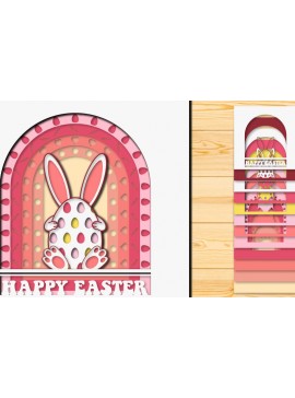 Σετ των 2 Intra απο ξύλο plywood 3mm-4mm πάχος - Πασχαλινό αυγό 3D  Χαρτί κοπής Πολυστρωματικό Δίασταση 15x15 cm INTRAFABR-66039659