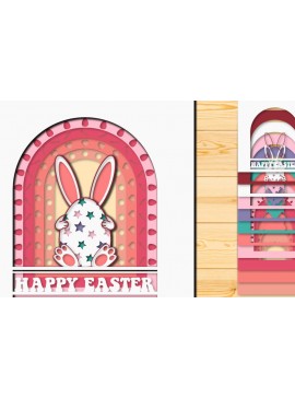 Σετ των 2 Intra απο ξύλο plywood 3mm-4mm πάχος - Πασχαλινό αυγό 3D  Χαρτί κοπής Πολυστρωματικό Δίασταση 15x15 cm INTRAFABR-66039729