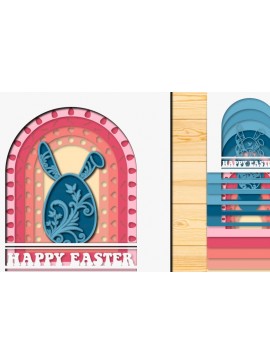 Σετ των 2 Intra απο ξύλο plywood 3mm-4mm πάχος - Πασχαλινό αυγό 3D  Χαρτί κοπής Πολυστρωματικό Δίασταση 15x15 cm INTRAFABR-66043785