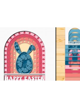 Σετ των 2 Intra απο ξύλο plywood 3mm-4mm πάχος - Πασχαλινό αυγό 3D  Χαρτί κοπής Πολυστρωματικό Δίασταση 15x15 cm INTRAFABR-66044170