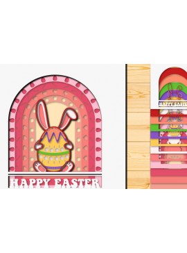 Σετ των 2 Intra απο ξύλο plywood 3mm-4mm πάχος - Πασχαλινό αυγό 3D  Χαρτί κοπής Πολυστρωματικό Δίασταση 15x15 cm INTRAFABR-66044566