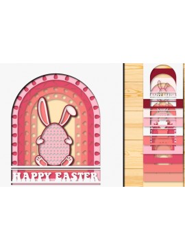 Σετ των 2 Intra απο ξύλο plywood 3mm-4mm πάχος - Πασχαλινό αυγό 3D  Χαρτί κοπής Πολυστρωματικό Δίασταση 15x15 cm INTRAFABR-66046274