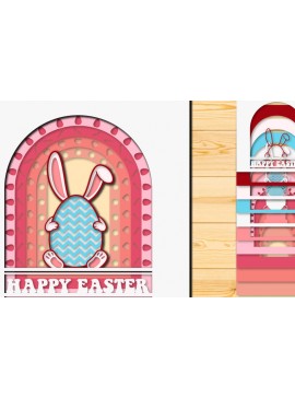 Σετ των 2 Intra απο ξύλο plywood 3mm-4mm πάχος - Πασχαλινό αυγό 3D  Χαρτί κοπής Πολυστρωματικό Δίασταση 15x15 cm INTRAFABR-66046447