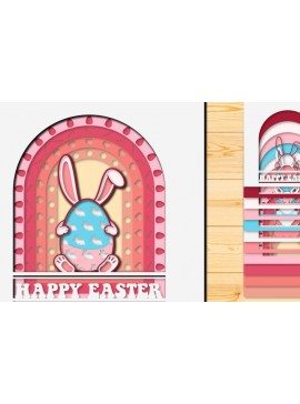 Σετ των 2 Intra απο ξύλο plywood 3mm-4mm πάχος - Πασχαλινό αυγό 3D  Χαρτί κοπής Πολυστρωματικό Δίασταση 15x15 cm INTRAFABR-66046549