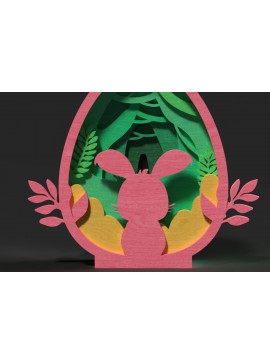 Σετ των 3 Intra απο ξύλο plywood 3mm-4mm πάχος - Πασχαλινό αυγό 3D , Bunny Forest Δίασταση 4x4 cm INTRAFABR-117254502