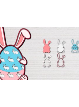 Σετ των 2 Intra απο ξύλο plywood 3mm-4mm πάχος - Πασχαλινό αυγό Δίασταση 15x15 cm INTRAFABR-60685592