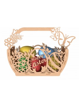 Σετ των 3 Intra απο ξύλο plywood 3mm-4mm πάχος - Πασχαλινό καλάθι με λέιζερ κοπή Δίασταση 6x6 cm INTRAFABR-116005887