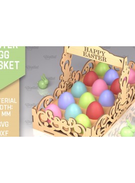 Σετ των 2 Intra απο ξύλο plywood 3mm-4mm πάχος - Λέιζερ Πασχαλινό Καλάθι Αυγών. Αυγοθήκη  Δίασταση 15x15 cm INTRAFABR-90265272