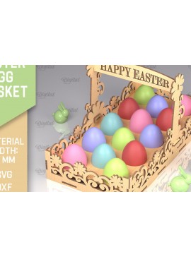 Σετ των 3 Intra απο ξύλο plywood 3mm-4mm πάχος - Λέιζερ Πασχαλινό Καλάθι Αυγών. Αυγοθήκη  Δίασταση 15x15 cm INTRAFABR-90265133