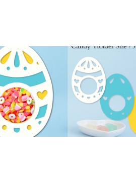 Σετ των 2 Intra απο ξύλο plywood 3mm-4mm πάχος - Easter Egg Candy Dome Horder  Δίασταση 15x15 cm INTRAFABR-91761720