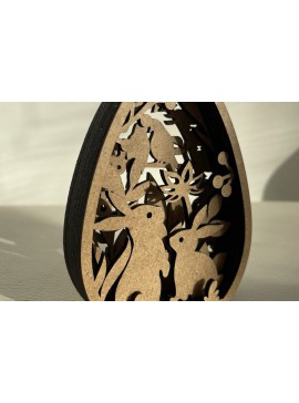 Σετ των 3 Intra απο ξύλο plywood 3mm-4mm πάχος - Διακοσμητικό πρότυπο πασχαλινών αυγών Δίασταση 4x5 cm INTRAFABR-115598219