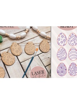 Σετ των 3 Intra απο ξύλο plywood 3mm-4mm πάχος - Πασχαλινό αυγό DIY Garland  Δίασταση 4x4 cm INTRAFABR-72643394