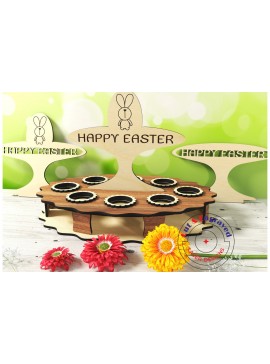 Σετ των 2 Intra απο ξύλο plywood 3mm-4mm πάχος - Πασχαλινή αυγοθήκη Δίασταση 15x15 cm INTRAFABR-26443220