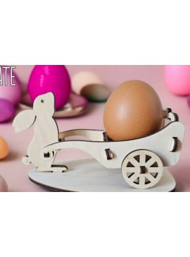 Σετ των 3 Intra απο ξύλο plywood 3mm-4mm πάχος - Πασχαλινή Αυγοθήκη , Κουνελάκι & Κόκορας Δίασταση 4x4 cm INTRAFABR-116833805