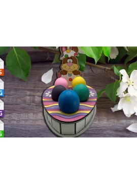 Σετ των 2 Intra απο ξύλο plywood 3mm-4mm πάχος - Πασχαλινή αυγοθήκη με λαγουδάκι V1 Δίασταση 20x20 cm INTRAFABR-92095208