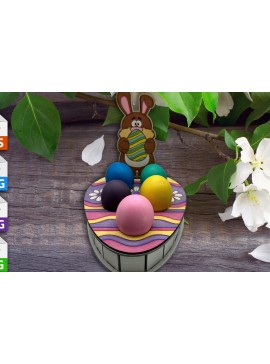 Σετ των 2 Intra απο ξύλο plywood 3mm-4mm πάχος - Πασχαλινή Αυγοθήκη με Λαγουδάκι V2 Δίασταση 20x20 cm INTRAFABR-92095324