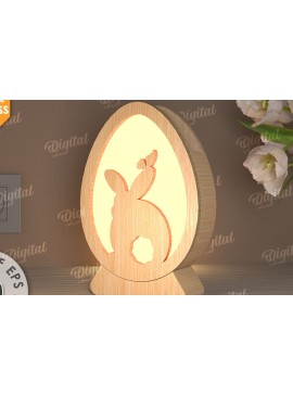 Σετ των 2 Intra απο ξύλο plywood 3mm-4mm πάχος - Πασχαλινό Φωτιστικό Αυγού LaserCut. Led Nightlight Δίασταση 15x15 cm INTRAFABR-115822706